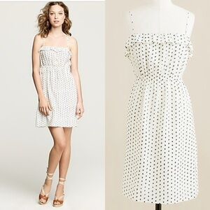 J. Crew Factory Ink Dot Candace Ruffled Flare Shift Dress Size X Small